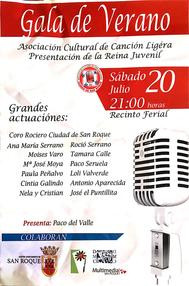 Cartel gala verano cancion ligera